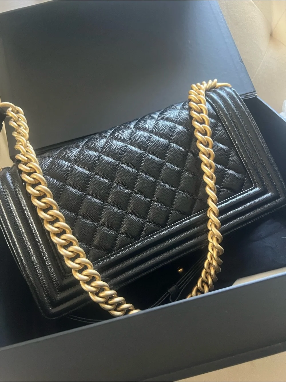 Chanel Caviar Medium Boy Bag - Picture 3 of 7